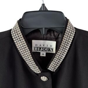 David Bijoux Vintage Blazer Bling Trim Black 14 Holiday